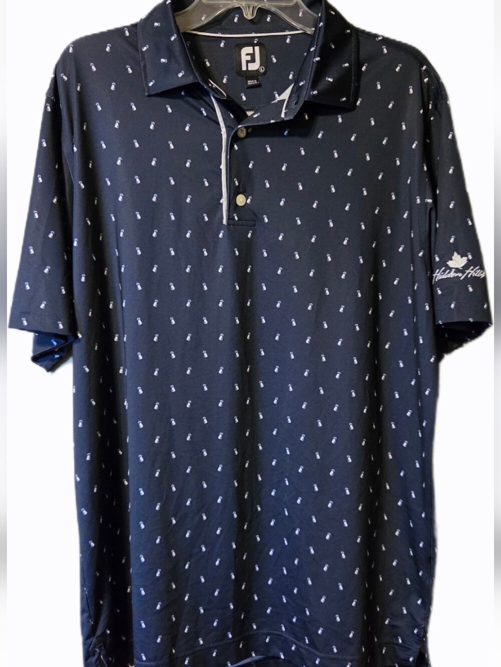 FootJoy Polo Shirt Men's Large Golf Graphics Activewear Quiet Luxury